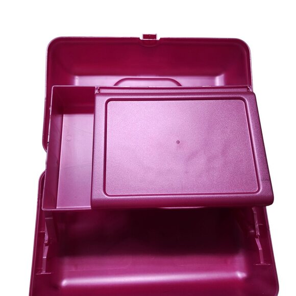 Caboodles‎ Hot Pink Plastic Makeup Box Mirror Organizer For Cosmetics & Jewelry - Picture 3 of 8